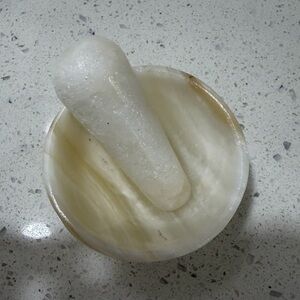 White onyx Marble Mortar and Pestle